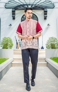 Menswear Vervessa's Kia Men Muslim Shirt Ruby | Kemeja Koko Pria Raya Pesta Kondangan PO 4 Days