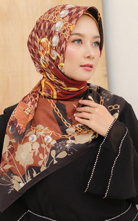 Hijab Motif Jewels Signature Square Voile Scarf Hijab Premium Voal Wanita Garnet