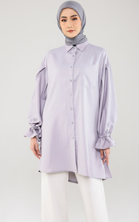 Blus Hazelnut Indonesia - Rada Oversize Shirts - Atasan/ Blouse/ Top Wanita - Grey (DEFECT/ MINOR)