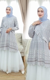 Tunik Vervessa's Lenia Tunic Grey | Tunik Raya Pesta Kondangan