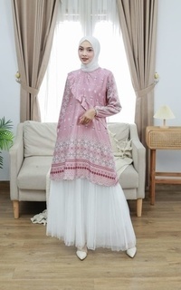 Tunic Vervessa's Lenia Tunic Dusty Pink | Tunik Raya Pesta Kondangan