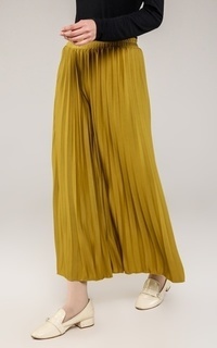 Pants New Pleats Cullote Lemon