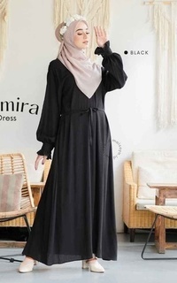 Gamis Clemira Dress Wanita Bahan Crinkle Premium