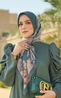 Printed Scarf Arabian Night Voile Square - Crown