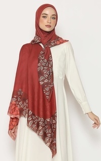 Printed Scarf Hijab Voal Premium Batik Simbut Teracota