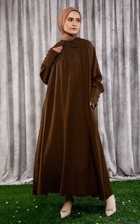 Long Dress Yusrina Abaya Dark Brown For Hijup