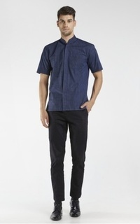 Kemeja Levent NavyTenun Shirt