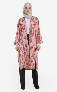 Cardigan Selva Red Tenun Long Cardigan