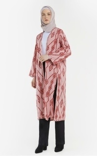 Cardigan Selva Red Tenun Long Cardigan red-667773