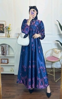 Long Dress Vervessa's Clea Silk Dress Electric Blue | Gamis Raya Pesta Kondangan