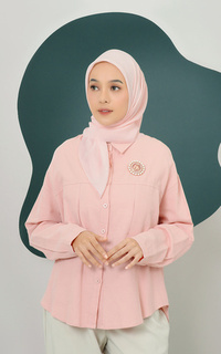 Hijab Polos Textured Square - Peony Pink