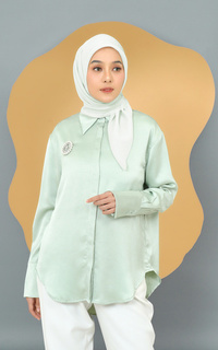 Hijab Polos Textured Square - Sweet Mint