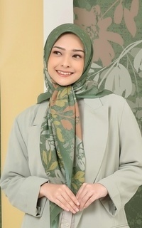 Hijab Motif Gerbera - Green Tea