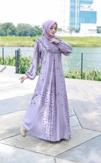Long Dress Vervessa's Zulina Maxi Dress Lavender | Gamis Raya Pesta Kondangan PO 4 Days