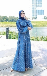 Long Dress Vervessa's Zulina Maxi Dress Electric Blue | Gamis Raya Pesta Kondangan