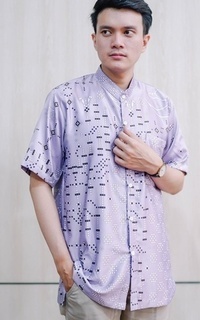 Pakaian Pria Vervessa's Zulina Men Muslim Shirt Lavender| Koko Pria Raya Pesta Kondangan PO 4 Days