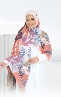 Hijab Motif Voal Beatrix Series - Quen Salmon (Motif Series by Zilkalabel)