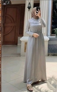 Gamis Vervessa's Sonya Sequin Dress Grey | Gaun Kebaya Gamis Raya Pesta Kondangan PO 1 Week