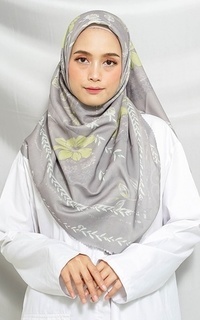 Printed Scarf WK004 LP28D kerudung segi empat voal Antalya Series abu muda