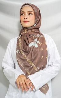 Printed Scarf WK012 LP28F kerudung segi empat voal Antalya Series kopi