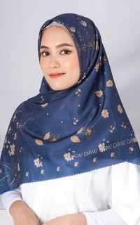 Hijab Motif WK037 kerudung segi empat voal DAW Project Maia Series navy