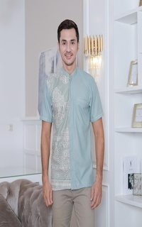 Menswear Koko Raya Collection Sage white by AURA