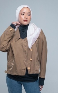 Hijab Motif Nature Mountain Brown