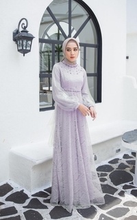 Gamis Vervessa's Nadine Sequin Dress Mauve | Gaun Kebaya Gamis Raya Pesta Kondangan PO 1 Week