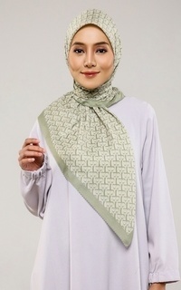 Printed Scarf Bimu Voile Square - Green Juice