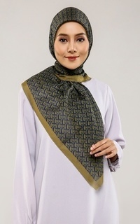 Hijab Motif Bimu Voile Square - Twilight Green