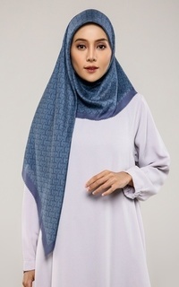 Hijab Motif Bimu Voile Square - Vintage Indigo