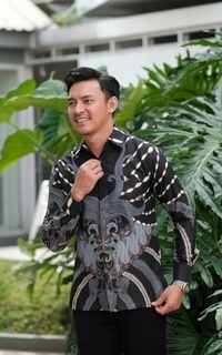 Pakaian Pria Vervessa's Lena Men Shirt Grey | Kemeja Pria Raya Batik Pesta Kondangan PO 1 Week