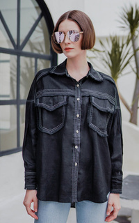 Kemeja Hera Pocket Shirt - Black