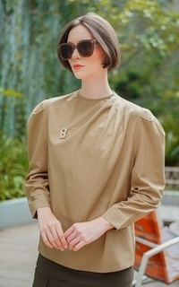 Blus Mira Blouse - Dark Tan