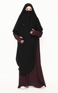 Long Dress Allev Bisth Abaya Adreena ( Abaya Saja ) - Dark Maroon