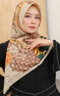 Hijab Motif Jewels Signature Square Voile Scarf Hijab Premium Voal Wanita Green Agate