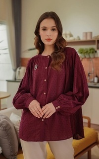 Kemeja Wilma Shirt - Burgundy