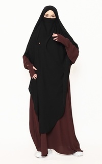 Long Dress Allev Bisth Abaya Adreena ( Abaya Saja ) - Dark Plum