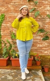 Shirt Chila Kemeja Oversize Lime M17166 R45S2