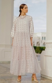 Gamis Festive Maxi Lace Dress - Cream