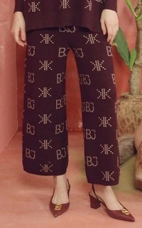 Celana Khanum Knit Pants - Maroon