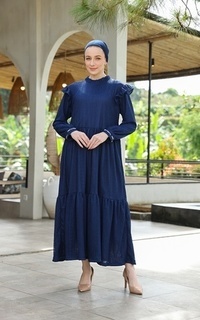 Gamis Sora Dress - Navy Blue