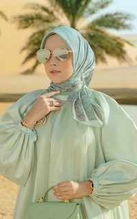 Printed Scarf Al Qasr Voile Square - Zelige