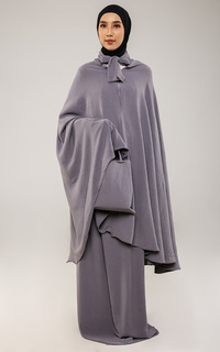 Praying Set Mukena Ifada Crinkle Grey