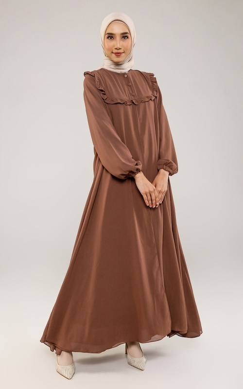 Gamis - Arisha Dress Brown - Brown