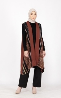 Rompi Kila Brown II Tenun Long Vest