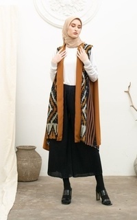 Rompi Kila Ginger Tenun Long Vest