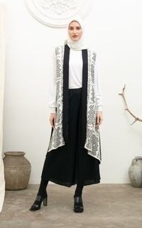 Rompi Kila White Tenun Long Vest