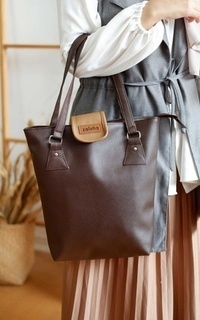 Tas Ciela Totebag Kulit Wanita CHOCOLATE-677570