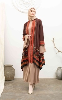 Cardigan Moon Brown Tenun Long Cardigan